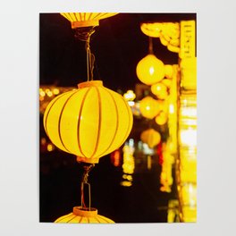 Yellow lampions in Vietnam Poster