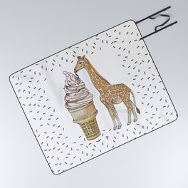 Ice Cream for a Giraffe Picnic Blanket