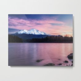 Sublime a sunrise at Lake Siskiyou with Mt. Shasta Metal Print | Snow, Glorioussunrise, Snowcovered, Shasta, Reflection, Lakesiskiyou, Snowcapped, Water, Photo, Mountshasta 