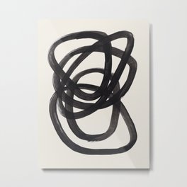 Mid Century Modern Minimalist Abstract Art Brush Strokes Black & White Ink Art Spiral Circles Metal Print | Spiralcircles, Pattern, Ink, Abstractart, Modernminimalist, Watercolor, Inkart, Black and White, Midcentury, Painting 