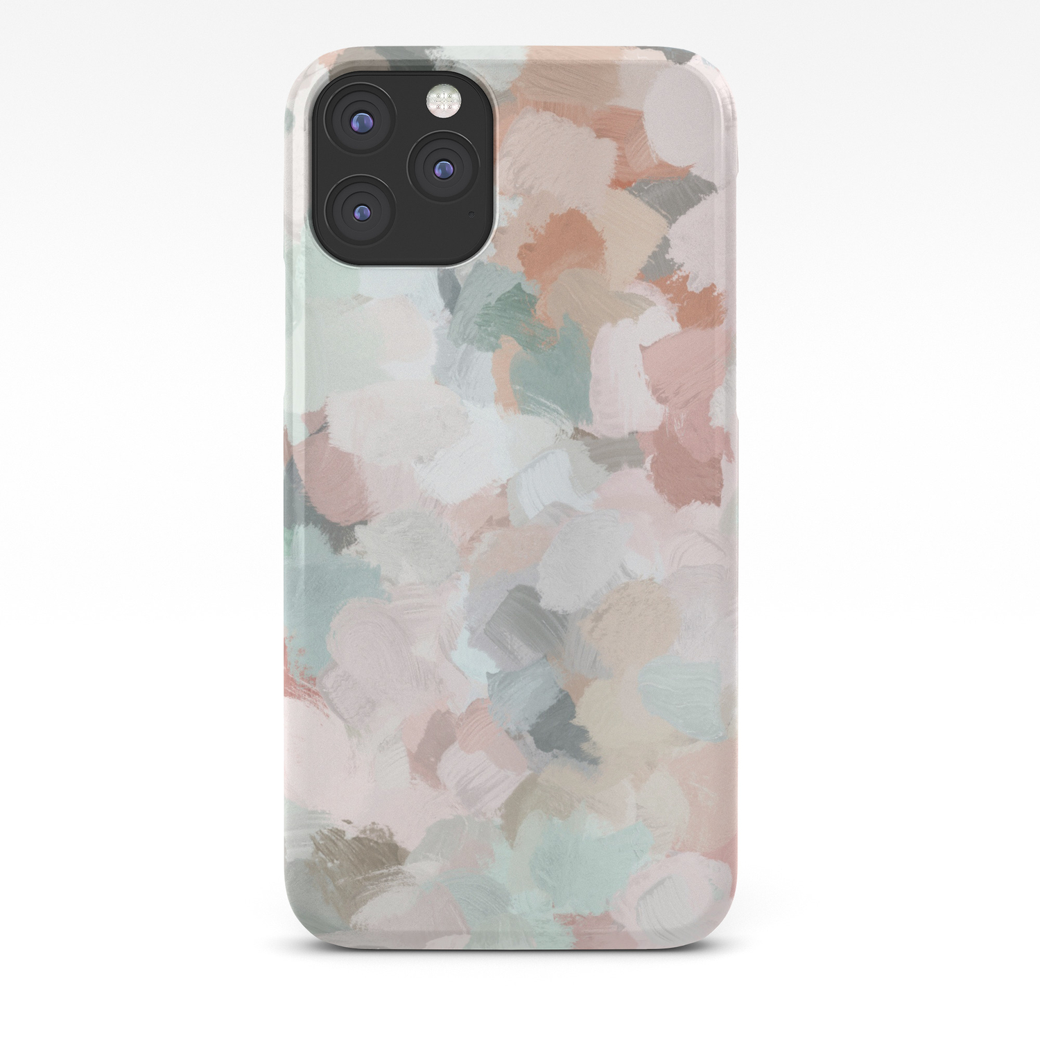 Blush Pink Mint Green Blue Coral Peach Abstract Flower Wall Art