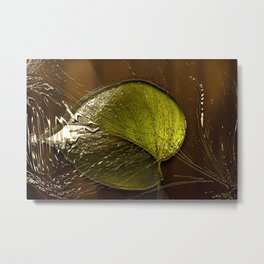 Poto Leaf Isolated Metal Print | Gold, Rain, Plant, Emboss, Graphicdesign, Water, Brown, Golden, Mavicfe, Flora 