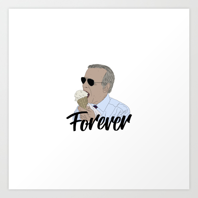 Joe Biden Eating Ice Cream Forever Art Print By Dinasaur Society6