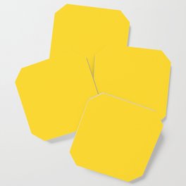 Bright Mid-tone Yellow Solid Color Pairs Pantone Vibrant Yellow 13-0858 / Accent Shade / Hue  Coaster