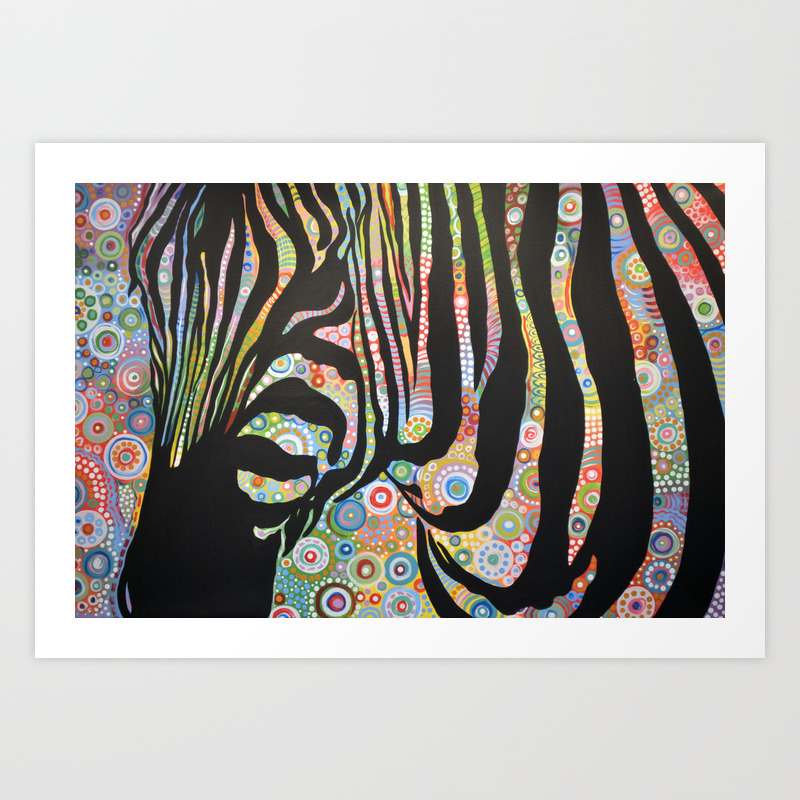 Abstract Art Animal Zebra Painting Urban Jungle Art Print By