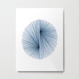 Indigo Blue Mid Century Modern Geometric Abstract Metal Print | Indigo, Modern, Mid Century Modern, Shape, Nordic, Contemporary, Blue, Geometric, Drawing, Illustration 