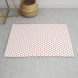 Small Red heart pattern Rug | Red, Simple, Bright, Minimal, Romance, Heart, Retro, Background, White, Holiday 