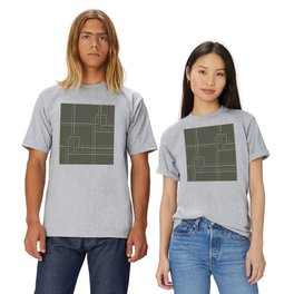  Parallel and perpendicular hand-drawn felt-tip pen lines on warm gray  "Geometric Works" T Shirt