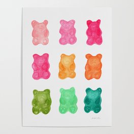 Gummy Bears Colorful Candy Poster