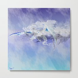 Sky Dragon Metal Print | Clouds, Digital, Graphicdesign, Figurative, Blue, Dragon, Sky, Concept 