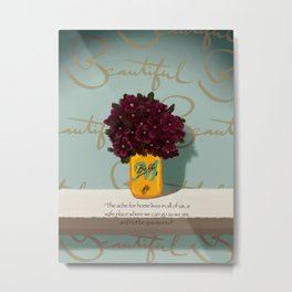 An Ache for Home Metal Print | Love, Flowers, Masonjar, Acrylic, Teal, Oil, Digital, Decor, Vintage, Street Art 