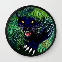 Black Panther Jungle Spirit Wall Clock | Bigcat, Nature, Predator, Blackpanther, Pantherspirit, Feline, Amazoniananimals, Amazon, Jungleanimals, Wildnature 