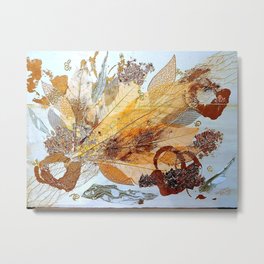 Autumn Collage Metal Print | Collage, Leaves, Metalleaf, Metal, Fabric, Paper 