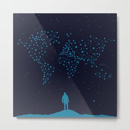 Stars world map - Man Metal Print | Stars, Travel, Landscape, Map, Universe, Man, Digital, Inspiration, Stand, Alone 