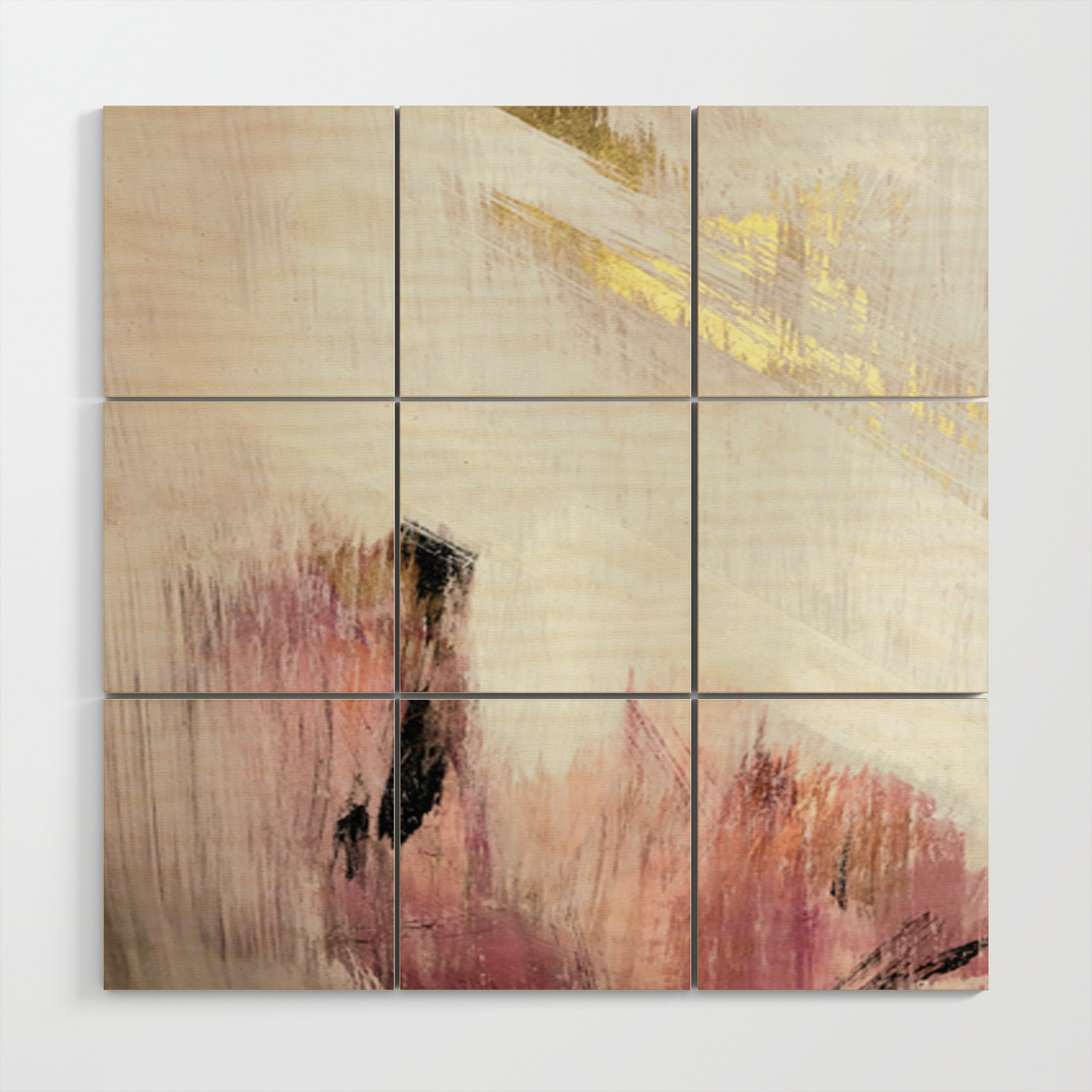 Sunrise 2 A Bright Colorful Abstract Piece In Pink Gold