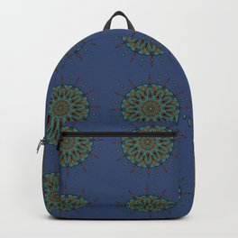 Himalayan Candy Blue - Mini Mandala Pattern Backpack | Throwpillow, Nepaleseblue, Minimandalas, Duvetcover, Originalmandala, Bluepattern, Unitquedesign, Interiordesign, Originalart, Digital 