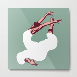 Bailarina Metal Print | Girl, Woman, Jump, Dress, Dancer, Air, White, Cool, Dance, Green 