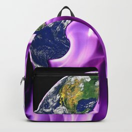 Electric Neon Light Across the World Backpack | Neon, Light, Abstract, Unity, Septcho2020, Purple, Galaxy, Bright, Flame, Graphicdesign 