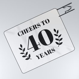 Cheers to 40 Years. 40th Birthday Party Ideas. 40th Anniversary Picnic Blanket