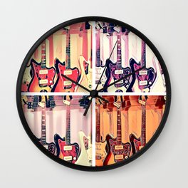Guitar Shop Wall Clock | Mustang, Collage, Jaguar, Digital, Jazzmaster, Guitars 