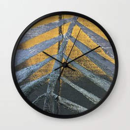 Salamander Yellow Jungle Wall Clock | Rainforest, Acrylic, Black And White, Tropical, Painting, Leaves, Palmleaf, Botanical, Yellow, Calming 