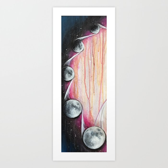 Moon Phases Luna Lunar Pink Abstract Cycle Feminine Painting