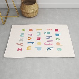 ABC alphabet art Rug | Gift, Letters, Learning, Kids, Curated, Colors, Alphabet, Papercut, Font, Graphicdesign 