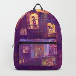 Little Girl Lost Backpack | Mexico, Lost, Architecture, Digital, Skull, Purple, Moon, Girl, Muerta, Festival 