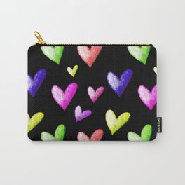 Colorful Hearts Carry-All Pouch | Blueheart, Heartshape, Graphicdesign, Redheart, Lovepattern, Cutehearts, Greenheart, Heartdesign, Patternedhearts, Yellowheart 