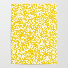 Small Spots - White and Gold Yellow Poster