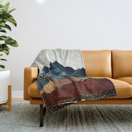 Amber Dusk Throw Blanket | Curated, Blue, Bronze, Contemporary, Abstract, Red, Grey, Landscape, Watercolor, Nature 