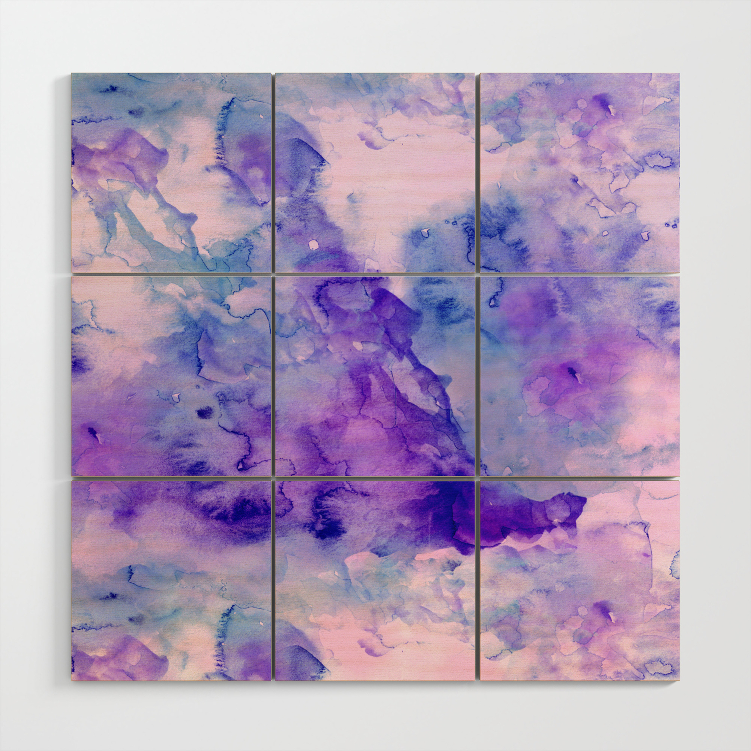 Peacock Purple Lavender Hand Painted Bright Abstract Watercolor
