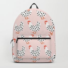 Dot Dot Chicken | Pink Backpack | Pink, Kitchen, Farm, Bird, Farmhousemodern, Digital, Polkadot, Farmhouse, Peachypink, Kitchendecor 