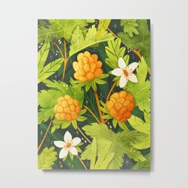Cloudberry Summer Metal Print | Magic, Cloudberry, Floral, Curated, Green, Jessica Elena, Magical, Berry, Berries, By Jessica Elena 