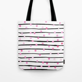 Blush pink black watercolor modern stripes polka dots Tote Bag | Blushpink, Polkadotspattern, Black, Illustration, Stripes, Watercolorstripes, Geometrical, Blackstripes, Pinkwater, Pinkpolkadots 