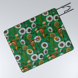 Bee eaters on a spring meadow    Picnic Blanket