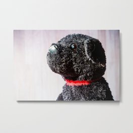 Stuffed Animal Puppy Portrait 4 Metal Print | Portrait, Happy, Plush, Teddybear, Colorful, Fine, Whimsical, Animal, Jaymiemetz, Furry 