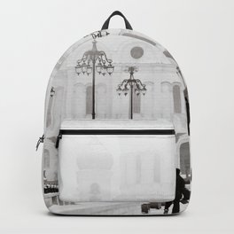 Moscow Winter Backpack | Double Exposure, Travel, Digital, Snowfall, Wallartprint, Christ, Black And White, Snow, Temple, Tour 