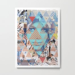 WALL Metal Print | Graphicdesign, Mixpatterns, Pop Surrealism, Womanface, Graffiti, Painting, Abstract, Patterns, Collage 