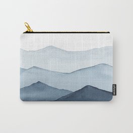 abstract watercolor mountains Carry-All Pouch | Mountains, Blue, Canvas, Paint, View, Scene, Paysage, Watercolor, Jeans, Landscape 