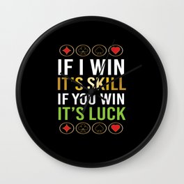 If I Win Its Skill Poker Wall Clock | Pokerplayer, Curated, Royalflush, Ace, Texasholdem, Pokerface, Graphicdesign, Cross, Karo, Poker 