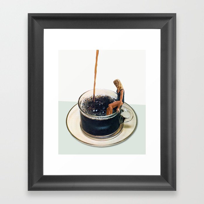 COFFEE by Beth Hoeckel Gerahmter Kunstdruck | Collage, Paper, Photomontage, Pop-art, Vintage, Illustration, Pop-surrealism, Essen, Kaffee, Espresso