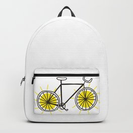 Ride On Sunshine Backpack | Hellosunshine, Fixedgear, Bikeride, Bikelife, Bicycle, Bike, Drawing, Cyclist, Fixie, Twowheels 