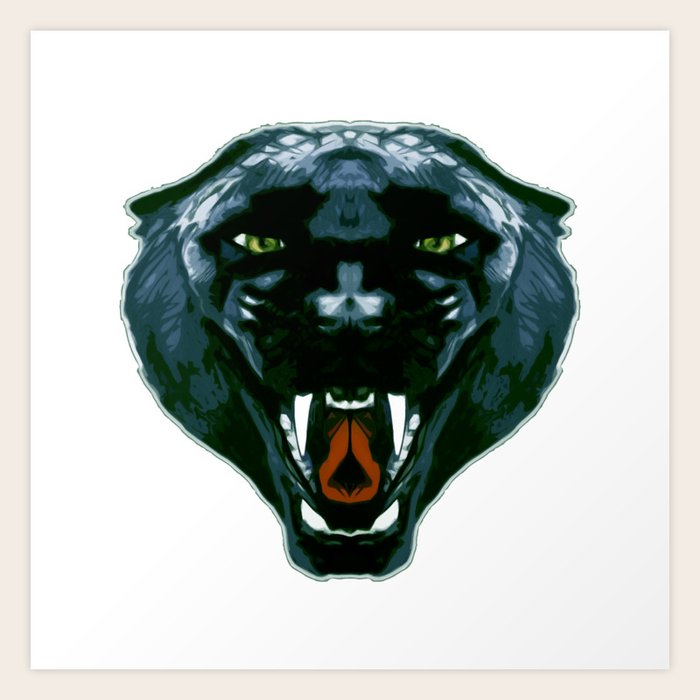 Black Panther Face Green Version Art Print By Emanuele79 Society6