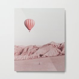 Desert Hot Air Balloon Metal Print | Adventure, Minimaldesert, Desert, Sand, Desertmountains, Explore, Sky, Dream, Travel, Minimalism 