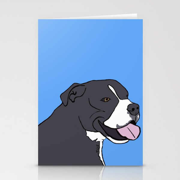 Cash The True Bluenose Pit Bull Stationery Cards | Drawing, Digital, Pit-bull, Pitbull, Dog, Gifts, Gift, Gray, White, Tongue-out