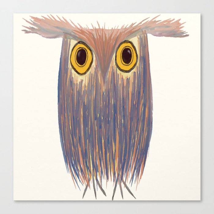 The Odd Owl Canvas Print | Painting, Animals, Nature, Digital, Owl, Owls, Bird, Birds, Nocturnal, Animals