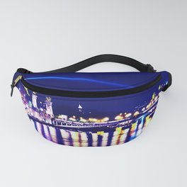 Paris at night in cyberpunk style Fanny Pack
