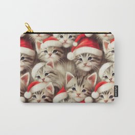 Kittens in santa hats Carry-All Pouch | Kittens, Cats, Merrychristmas, Funny, Funnycats, Present, Cat, Graphicdesign, Holiday, Cutekitten 