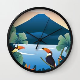 Costa rica travel poster Wall Clock